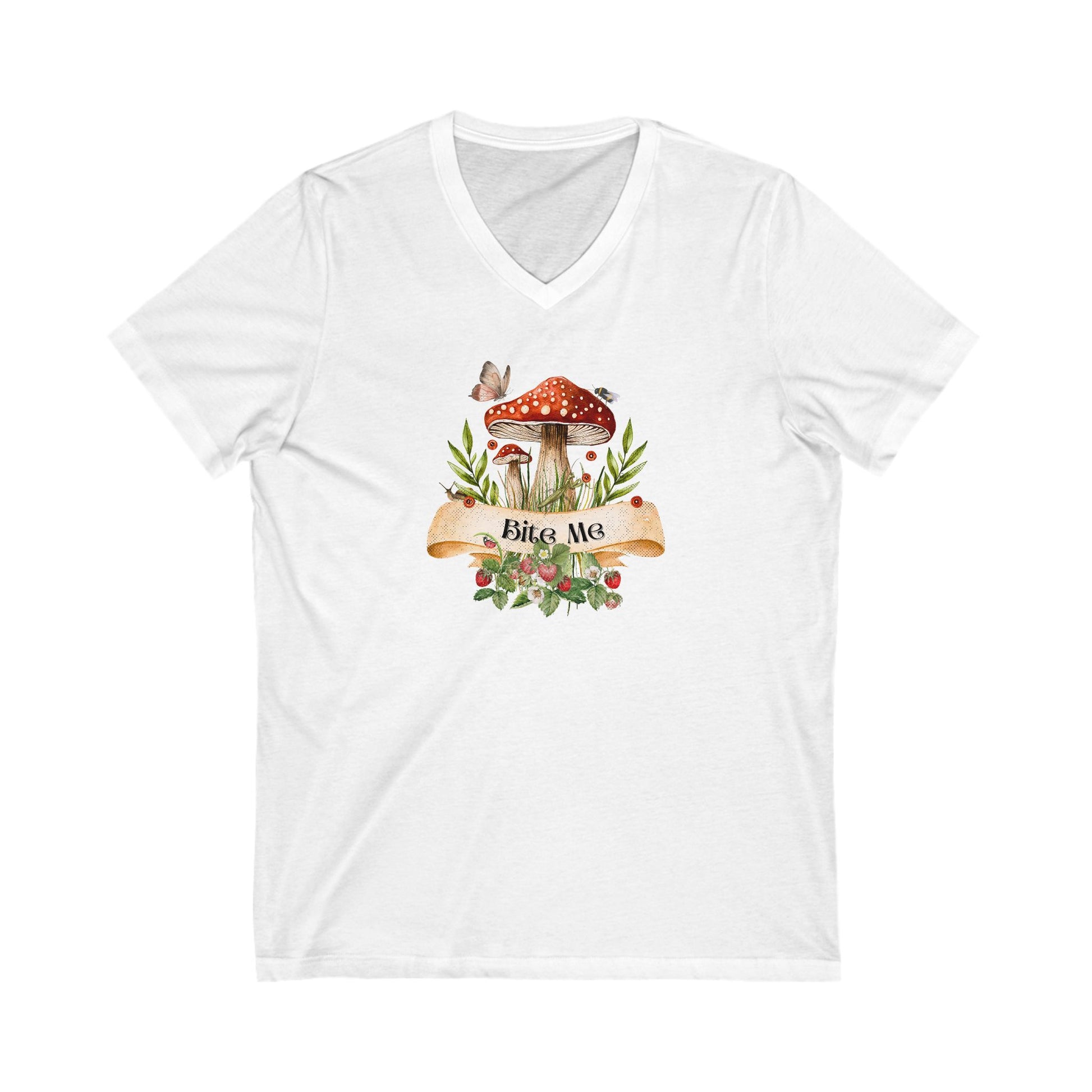V-Neck Tee 'Bite Me' Funny Unisex Shirt