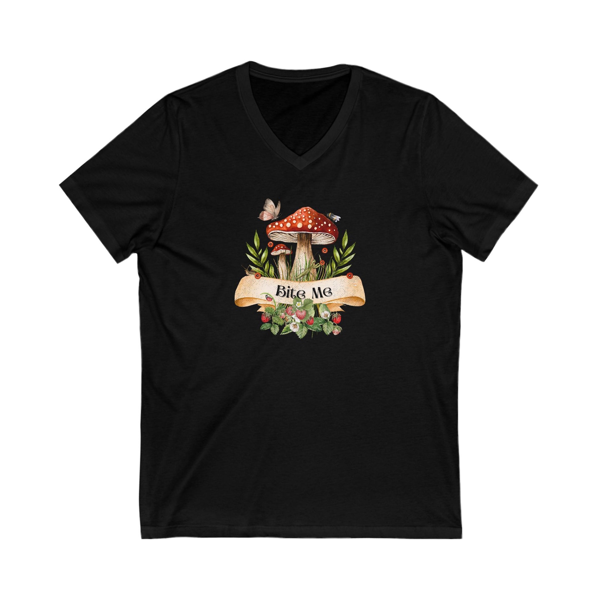 V-Neck Tee 'Bite Me' Funny Unisex Shirt