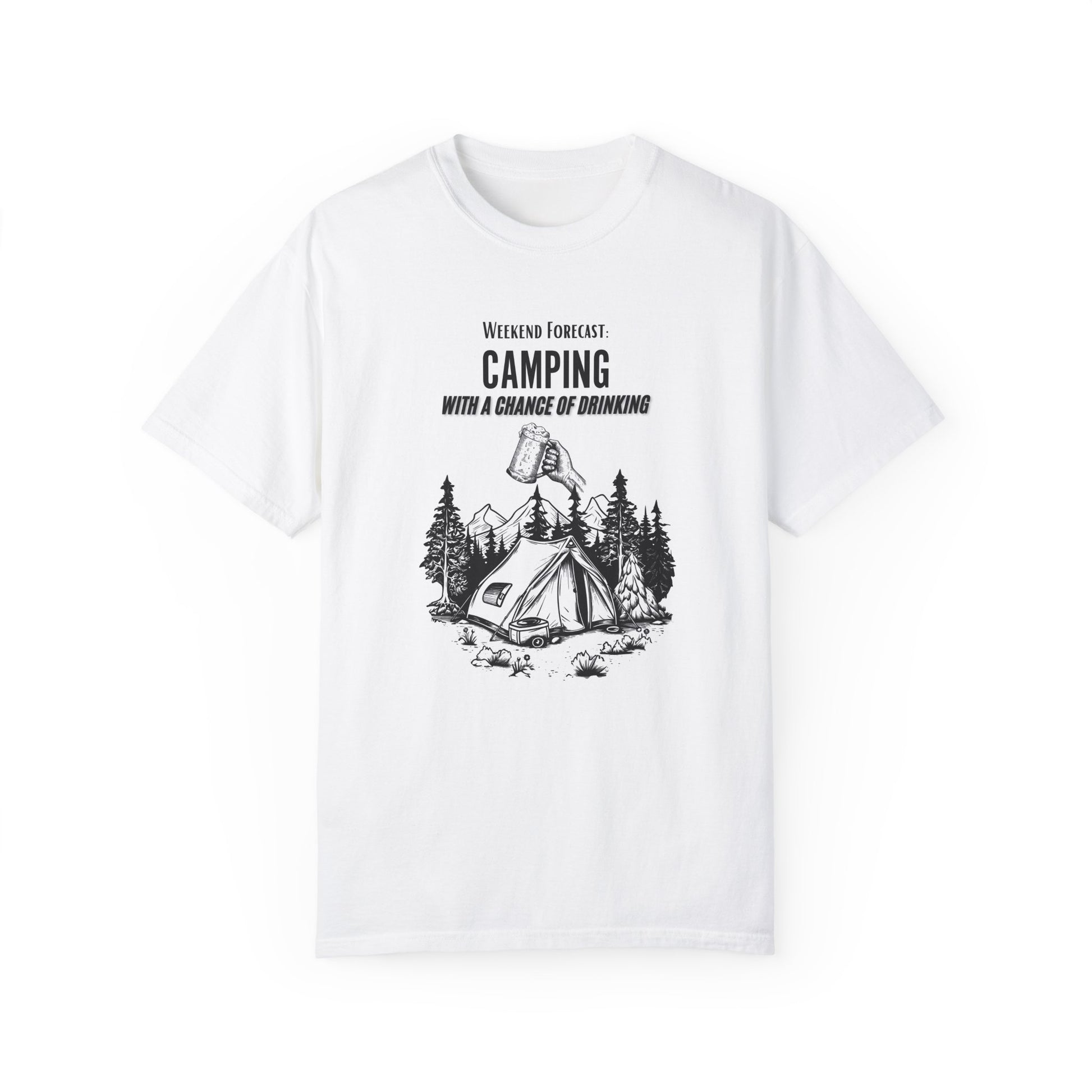 Camping Weekend Forecast T-shirt - Unisex Garment-Dyed