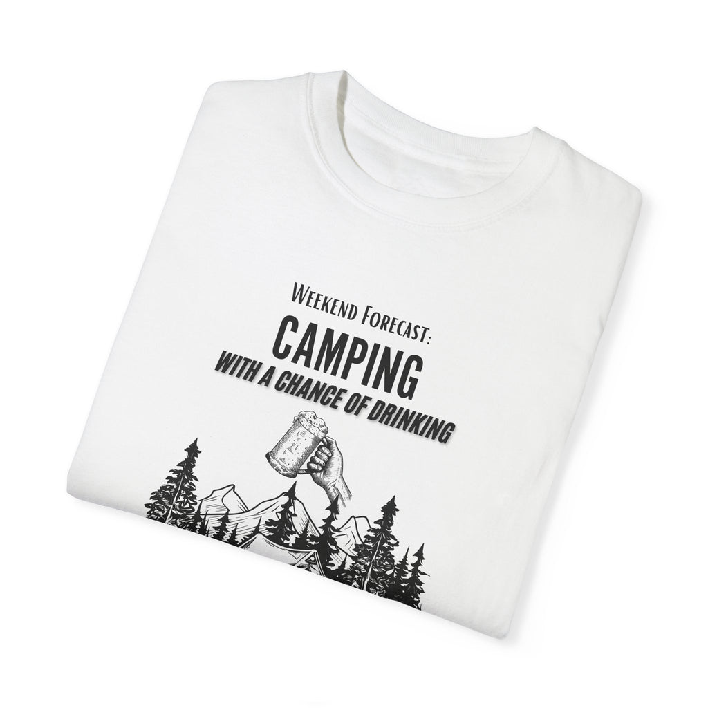 Camping Weekend Forecast T-shirt - Unisex Garment-Dyed